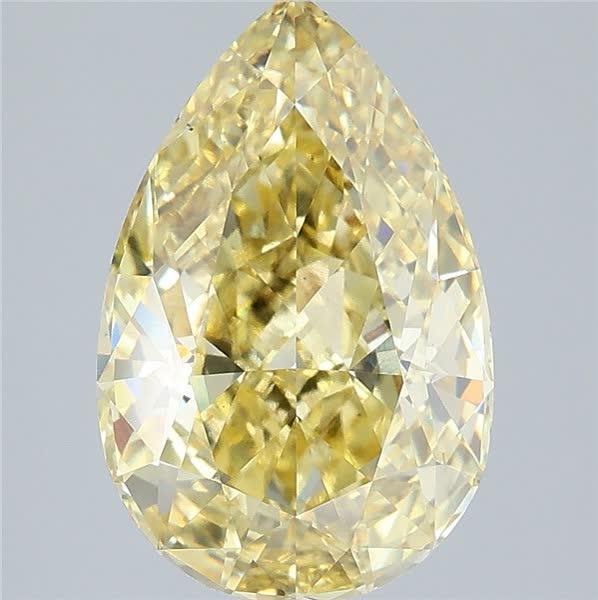 4.09 Ct. Fancy Intense Yellow Pear Lab Grown Diamond