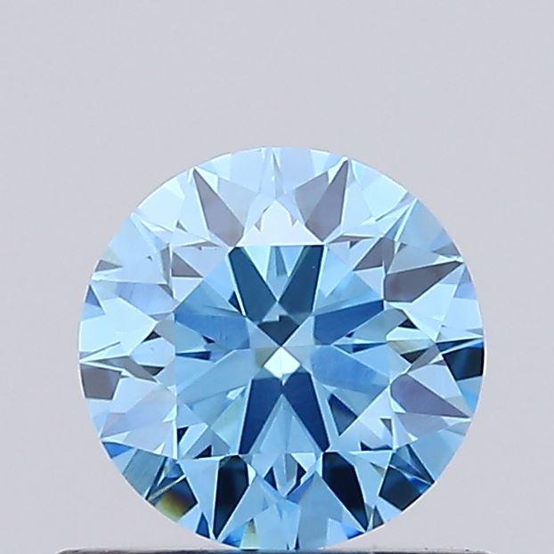 0.57 Ct. Fancy Vivid Blue Round Lab Grown Diamond