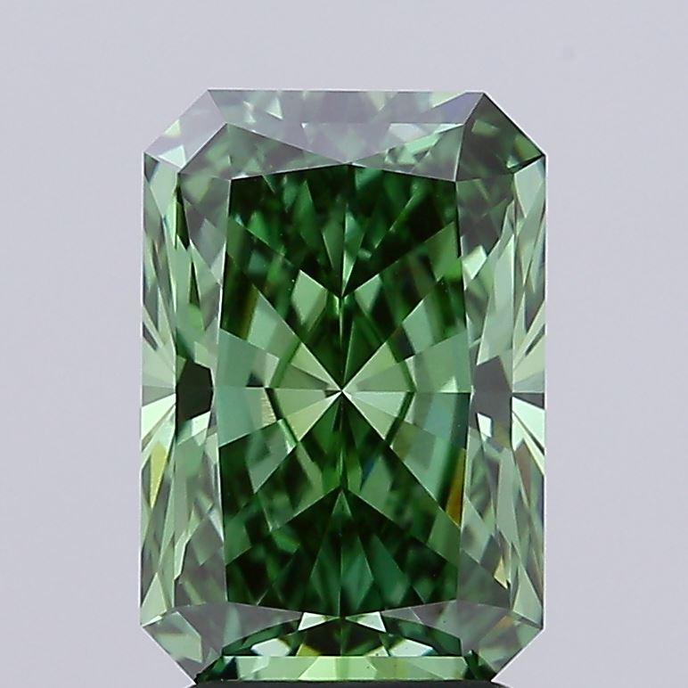 3.05 Ct. Fancy Vivid Green Radiant Lab Grown Diamond
