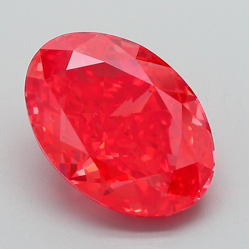 4.51 Ct. Fancy Vivid Red Oval Lab Grown Diamond