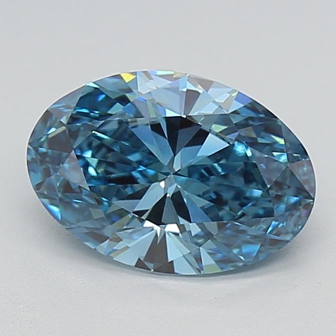 2.22 Ct. Fancy Vivid  Blue Oval Lab Grown Diamond