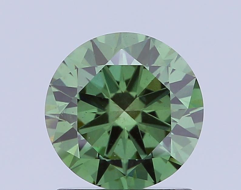1.17 Ct. Fancy Vivid Green Round Lab Grown Diamond