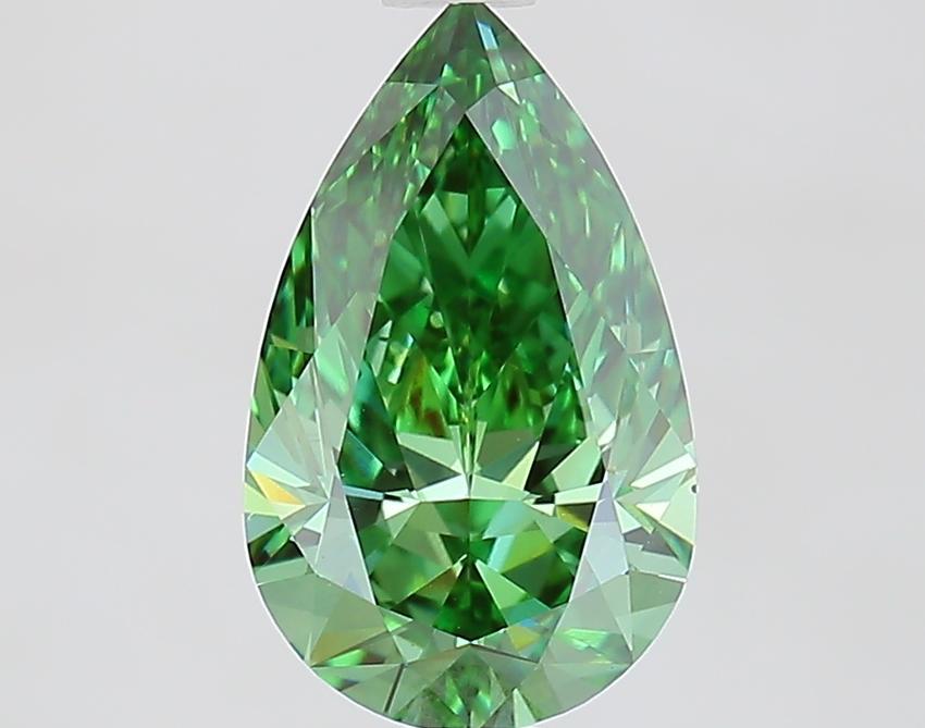 1.53 Ct. Fancy Vivid Green Pear Lab Grown Diamond