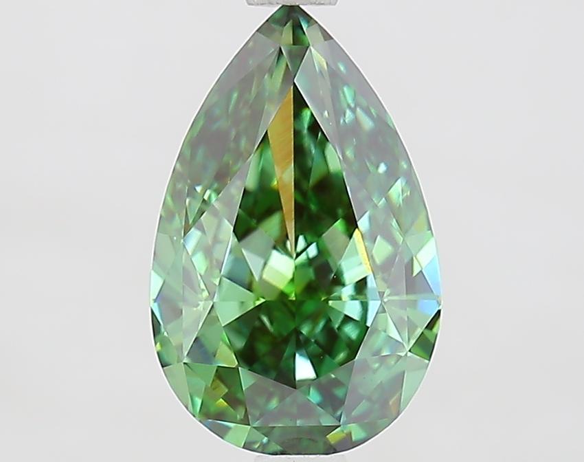 2.52 Ct. Fancy Vivid Green Pear Lab Grown Diamond