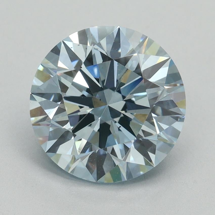 3.12 Ct. Fancy Vivid Blue Round Lab Grown Diamond