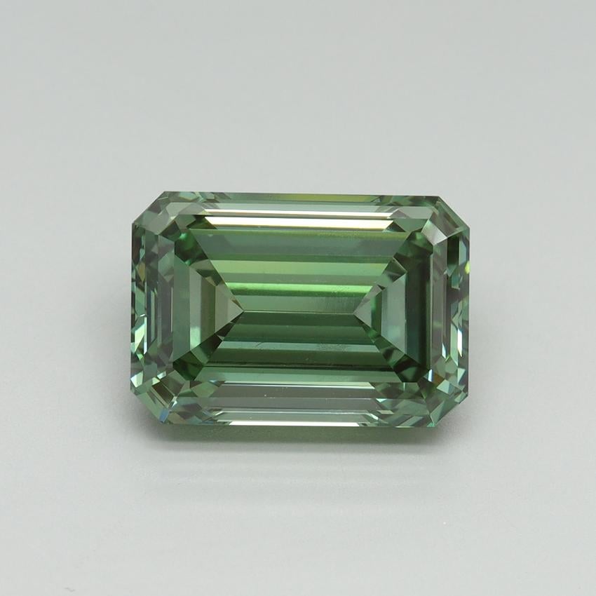 5.07 Ct. Fancy Vivid Pacific Green Emerald Lab Grown Diamond