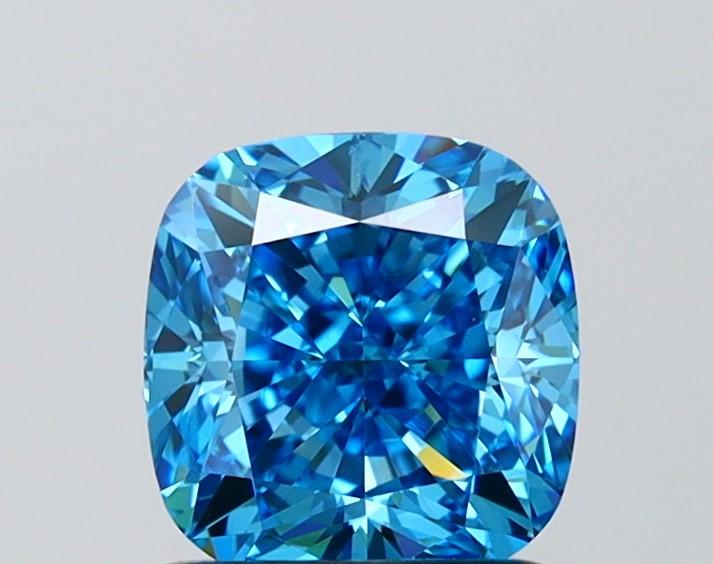 1.53 Ct. Fancy Intense Blue Cushion Lab Grown Diamond