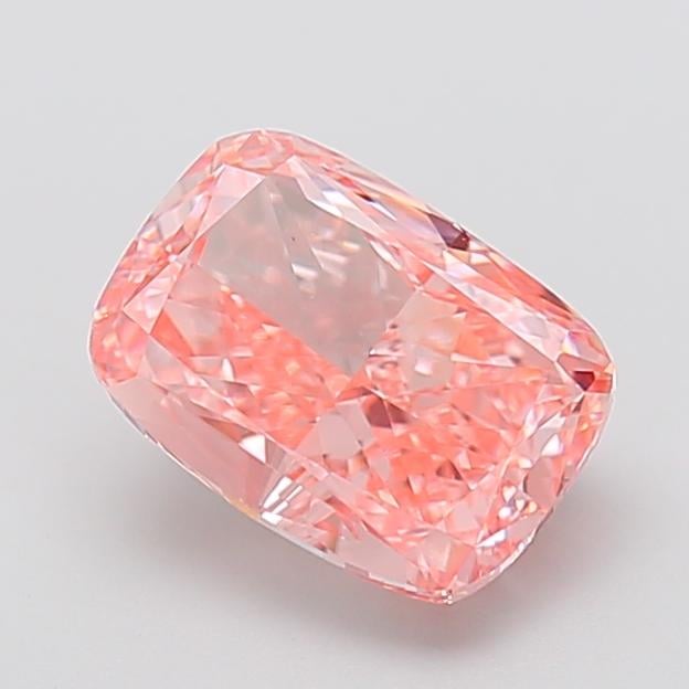 3.03 Ct. Fancy Vivid  Pink Cushion Lab Grown Diamond