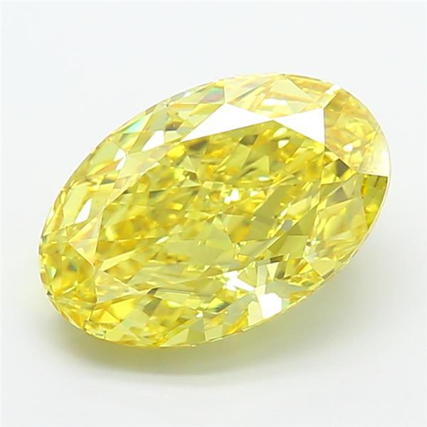 6.01 Ct. Fancy Vivid Yellow Oval Lab Grown Diamond