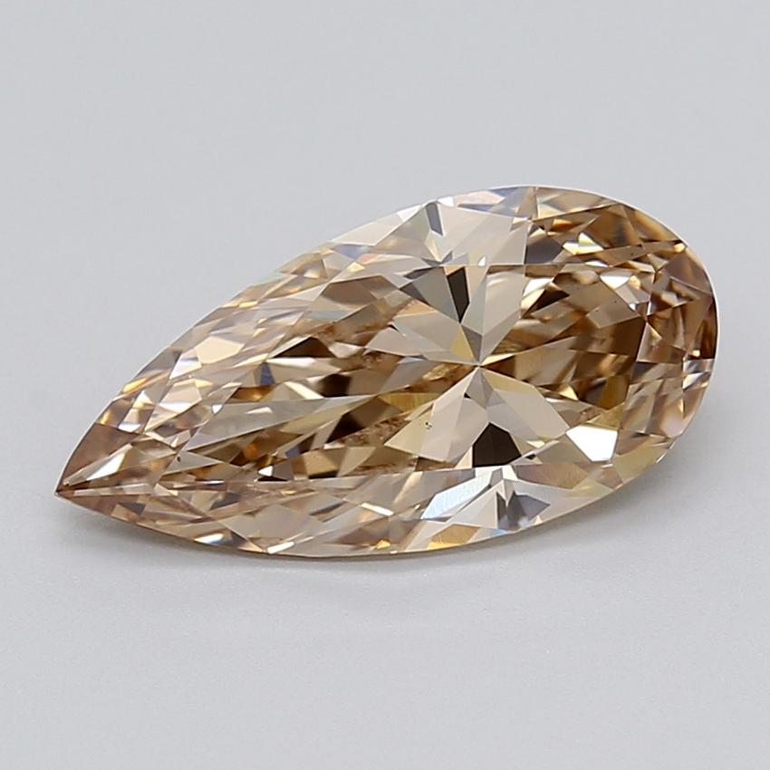 3.09 Ct. Very Light  Brown Pear Lab Grown Diamond