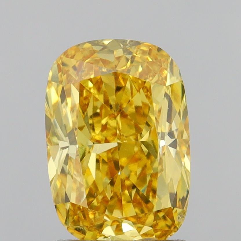1.60 Ct. Fancy Vivid Yellow Cushion Lab Grown Diamond