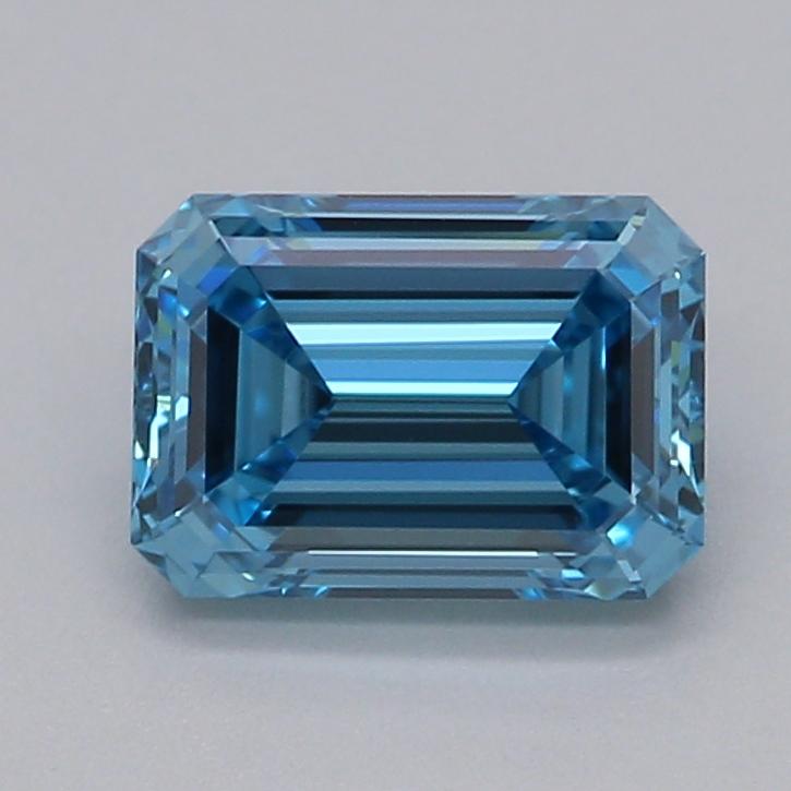 0.79 Ct. Fancy Vivid Blue Emerald Lab Grown Diamond