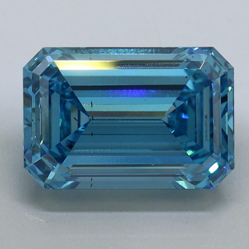 2.17 Ct. Fancy Vivid Malibu Blue Emerald Lab Grown Diamond
