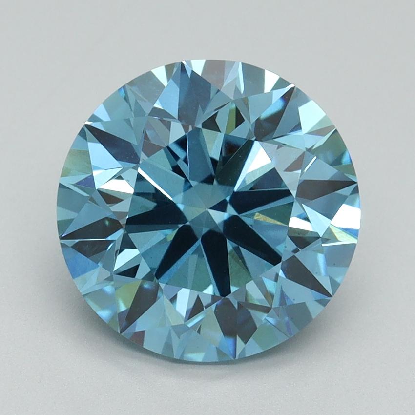 4.07 Ct. Fancy Vivid Blue Round Lab Grown Diamond