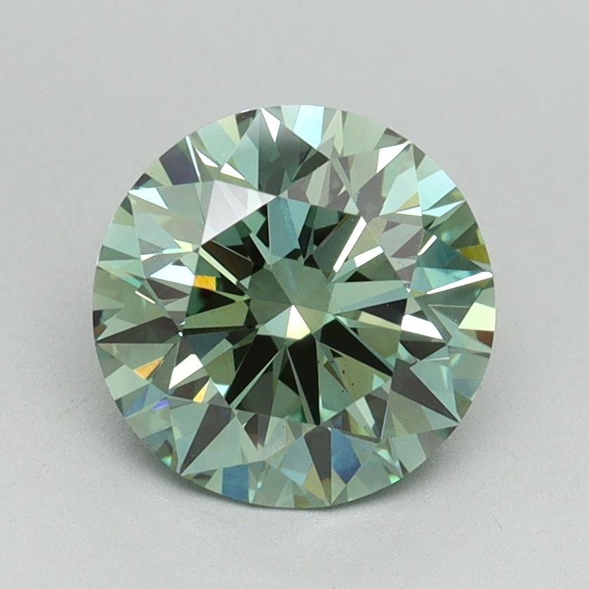 1.71 Ct. Fancy Vivid Green Round Lab Grown Diamond