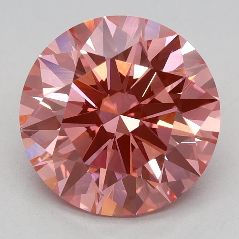 2.10 Ct. Fancy Vivid Pink Round Lab Grown Diamond