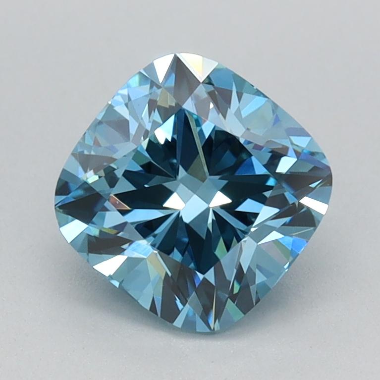 1.06 Ct. Fancy Vivid Blue Cushion Lab Grown Diamond