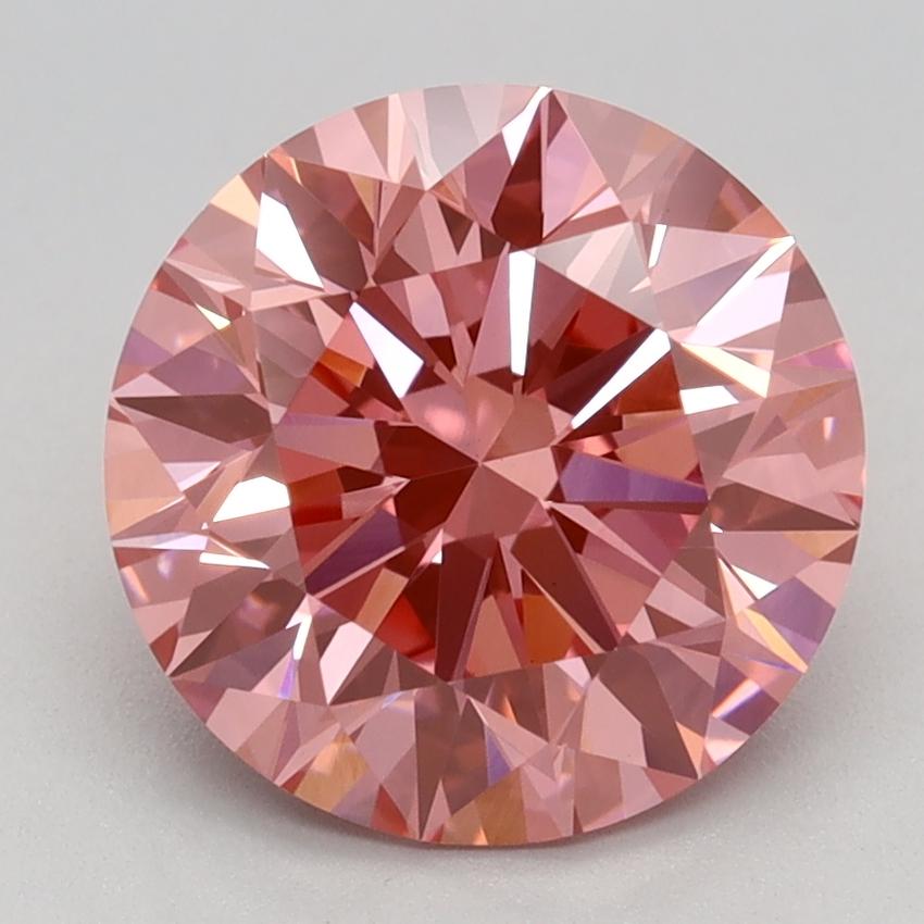 2.58 Ct. Fancy Vivid Pink Round Lab Grown Diamond