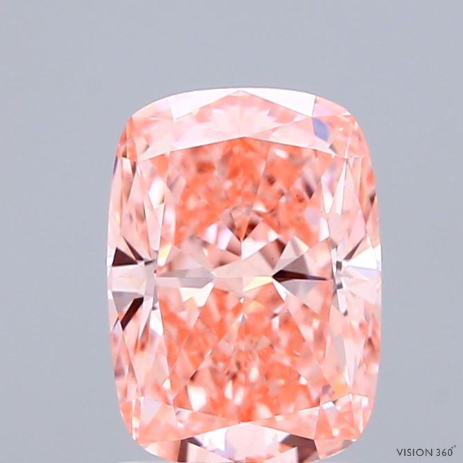 1.76 Ct. Fancy Vivid Pink Cushion Lab Grown Diamond