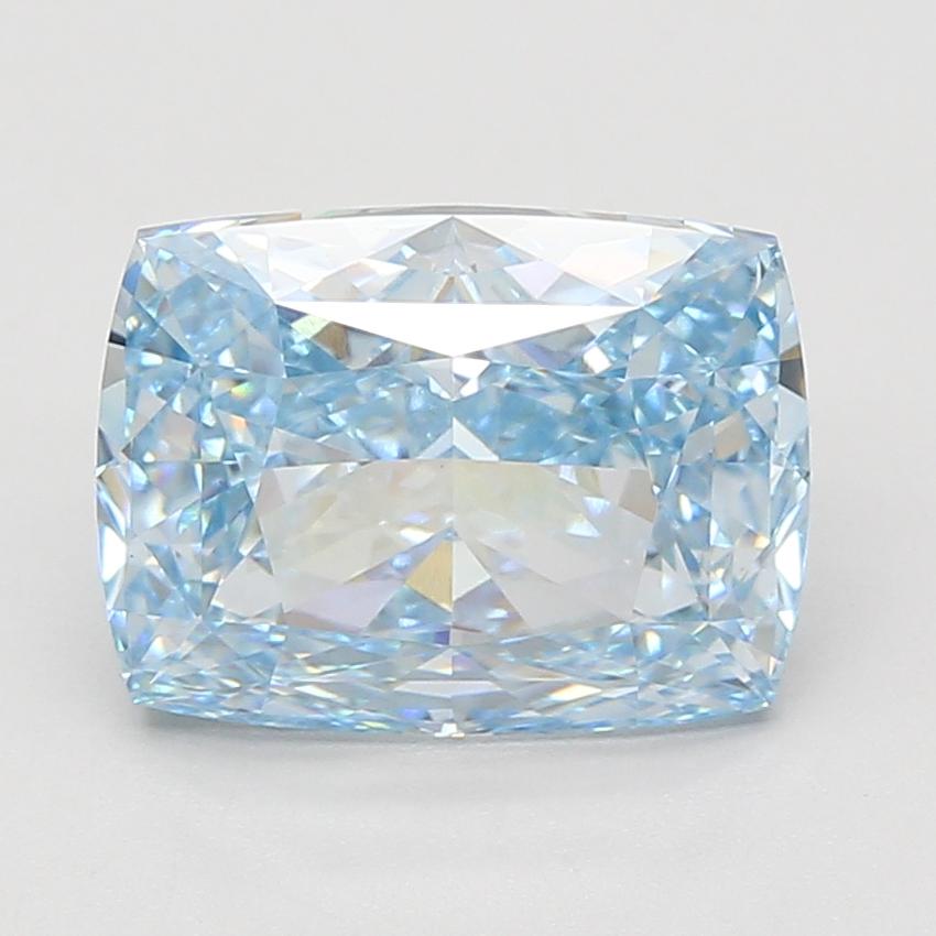5.06 Ct. Fancy Vivid Blue Cushion Lab Grown Diamond