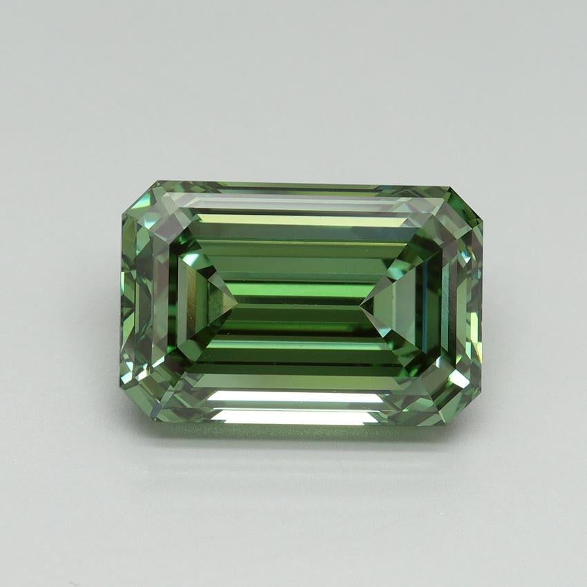 6.09 Ct. Fancy Vivid Pacific Green Emerald Lab Grown Diamond