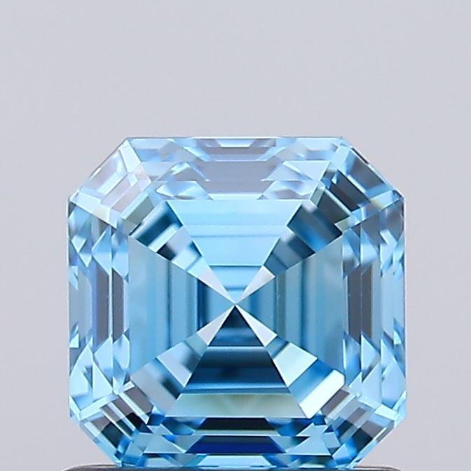1.03 Ct. Fancy Vivid Blue Asscher Lab Grown Diamond