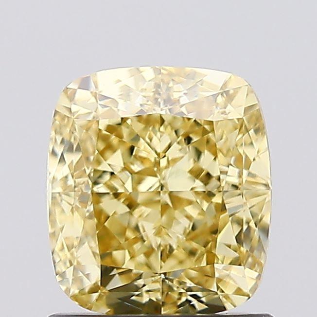 1.23 Ct. Fancy Intense  Yellow Cushion Lab Grown Diamond