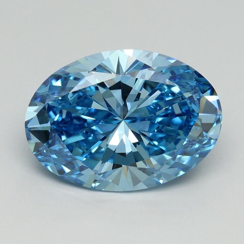 5.06 Ct. Fancy Vivid Blue Oval Lab Grown Diamond