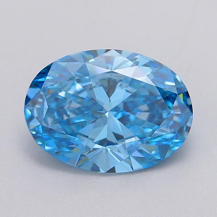 1.54 Ct. Fancy Vivid Blue Oval Lab Grown Diamond