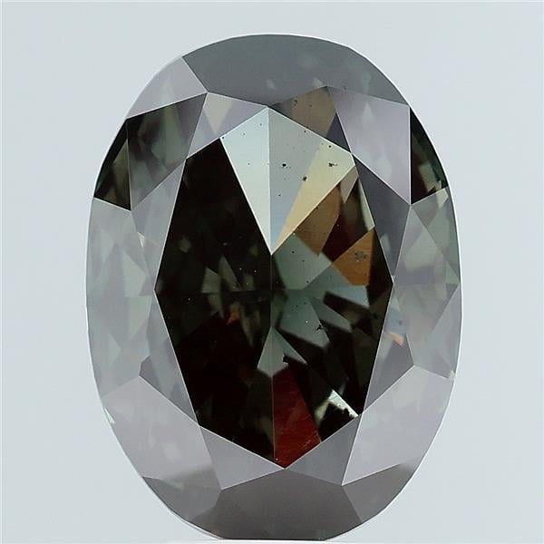 5.09 Ct. Fancy Deep Green Oval Lab Grown Diamond