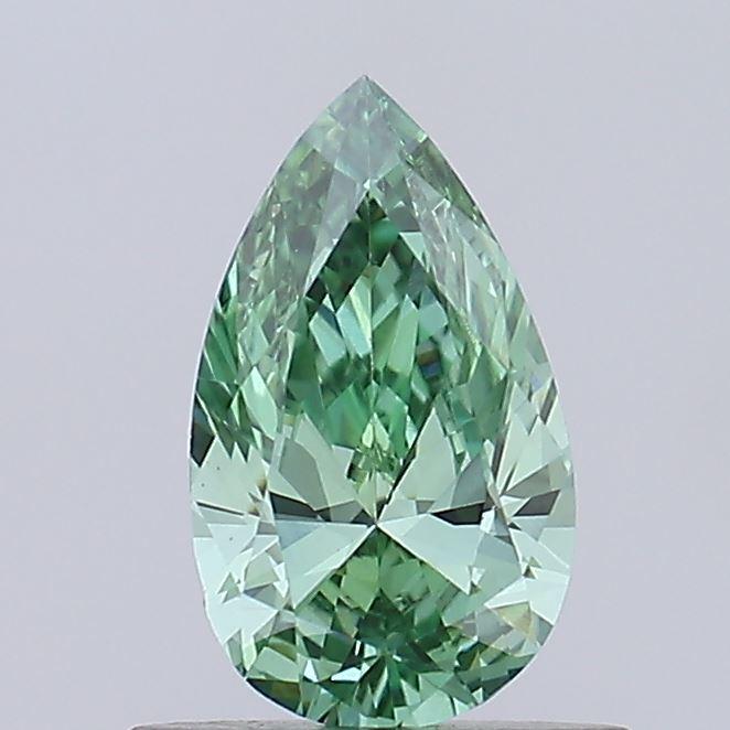 0.54 Ct. Fancy Vivid Green Pear Lab Grown Diamond