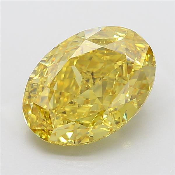 7.55 Ct. Fancy Vivid Yellow Oval Lab Grown Diamond