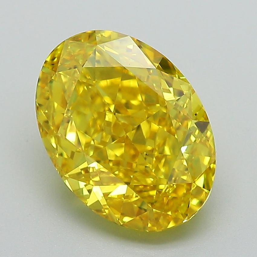 3.36 Ct. Fancy Vivid Yellow Oval Lab Grown Diamond