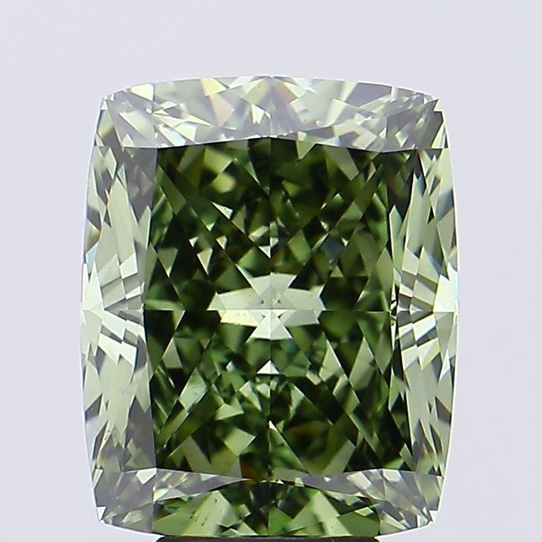 7.53 Ct. Fancy Intense Green Cushion Lab Grown Diamond