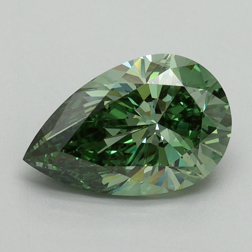 2.00 Ct. Fancy Vivid Green Pear Lab Grown Diamond