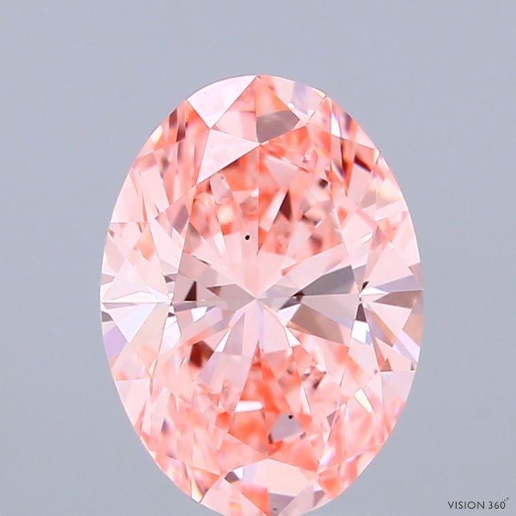 2.00 Ct. Fancy Vivid Pink Oval Lab Grown Diamond