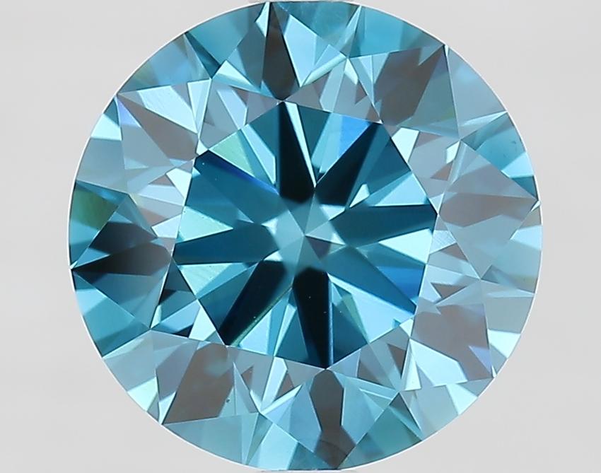 2.82 Ct. Fancy Vivid Blue Round Lab Grown Diamond