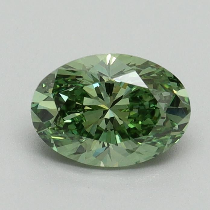 0.83 Ct. Fancy Vivid Green Oval Lab Grown Diamond
