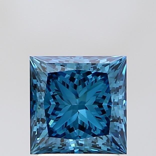 2.10 Ct. Fancy Vivid Blue Princess Lab Grown Diamond