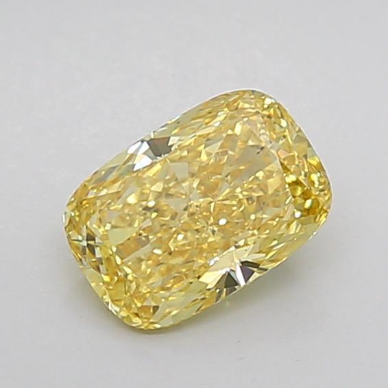 1.13 Ct. Fancy Vivid Yellow Cushion Lab Grown Diamond