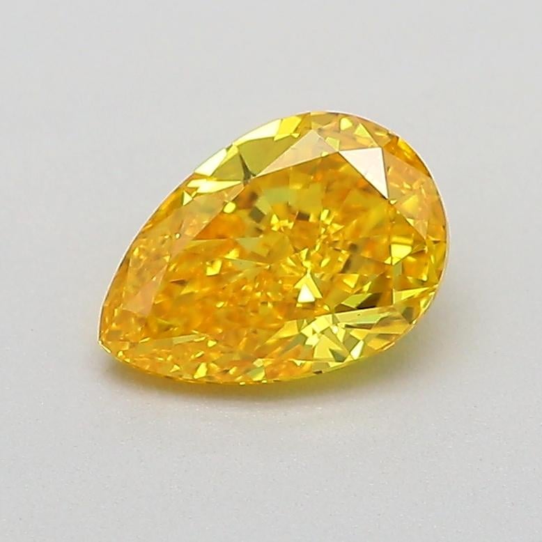 0.38 Ct. Fancy Vivid  Yellow Pear Lab Grown Diamond