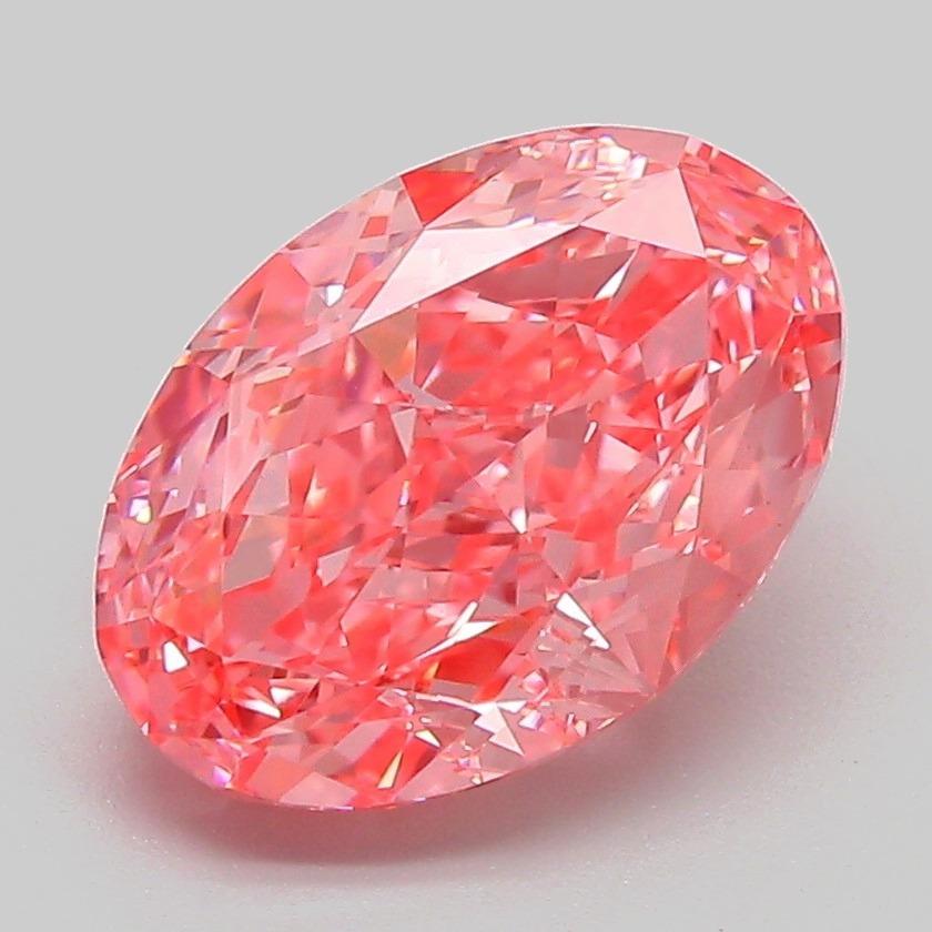 3.07 Ct. Fancy Vivid Pink Oval Lab Grown Diamond