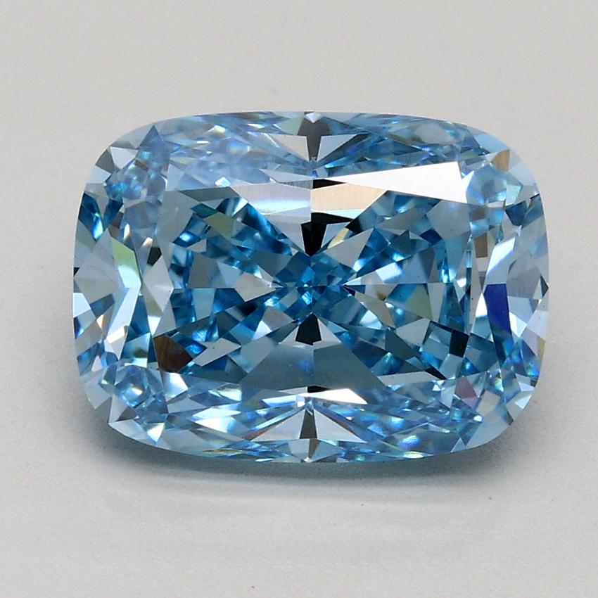2.09 Ct. Fancy Vivid Blue Cushion Lab Grown Diamond