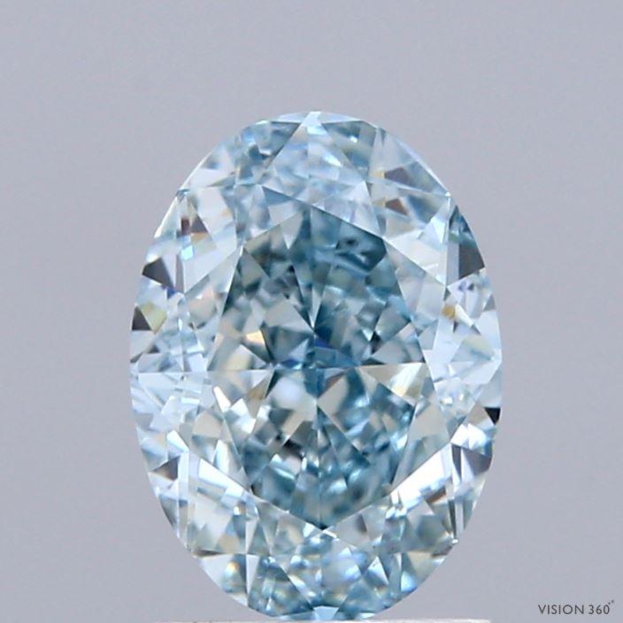 2.04 Ct. Fancy Intense Bluish Green Oval Lab Grown Diamond