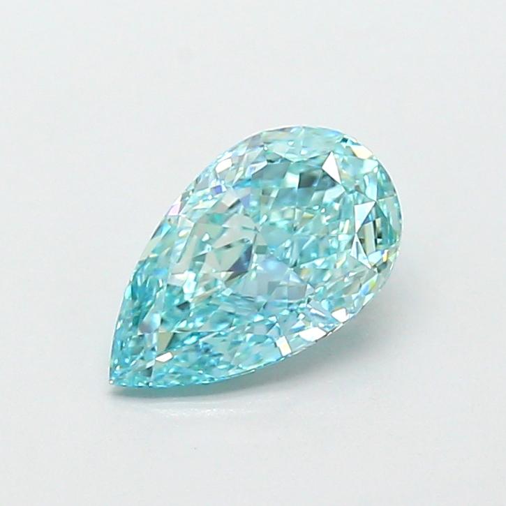 1.29 Ct. Fancy Vivid Greenish Blue Pear Lab Grown Diamond