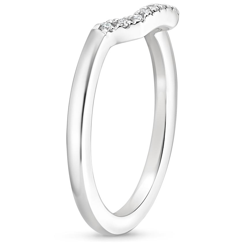 Platinum Midi Linear Nesting Diamond Ring, large side view
