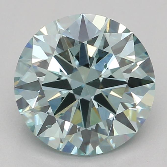 1.01 Ct. Fancy Intense Bluish Green Round Lab Grown Diamond