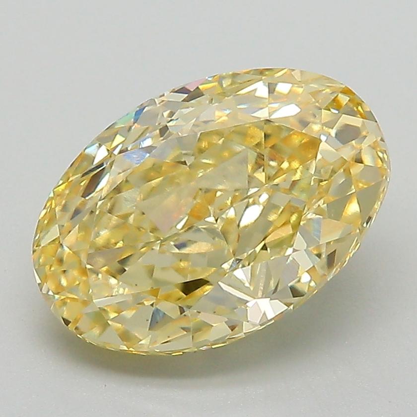 3.02 Ct. Fancy Intense Yellow Oval Lab Grown Diamond