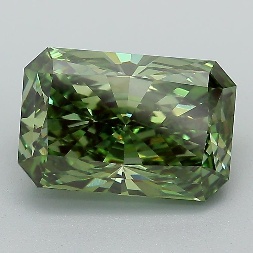 3.01 Ct. Fancy Vivid Green Radiant Lab Grown Diamond