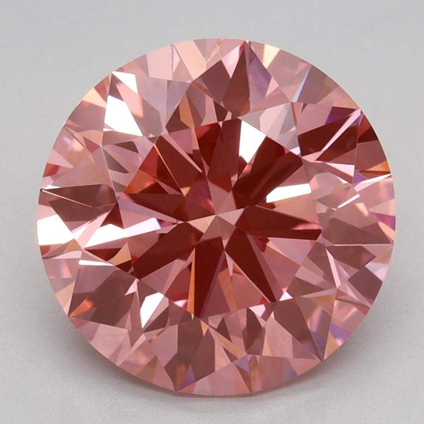 3.10 Ct. Fancy Vivid Pink Round Lab Grown Diamond